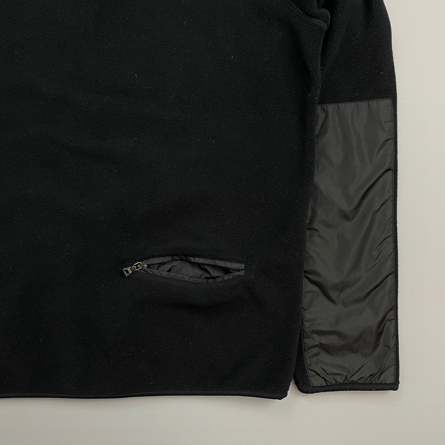 Prada Sport Black 2010 Rear Pocket Nylon Panelled Fleece Jacket