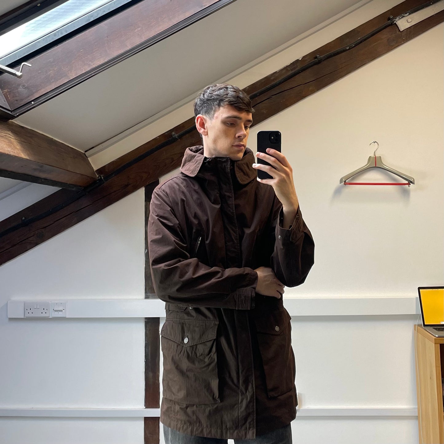 C.P. Company Brown Shearling Lined Piuma Doca Parka Coat AW05