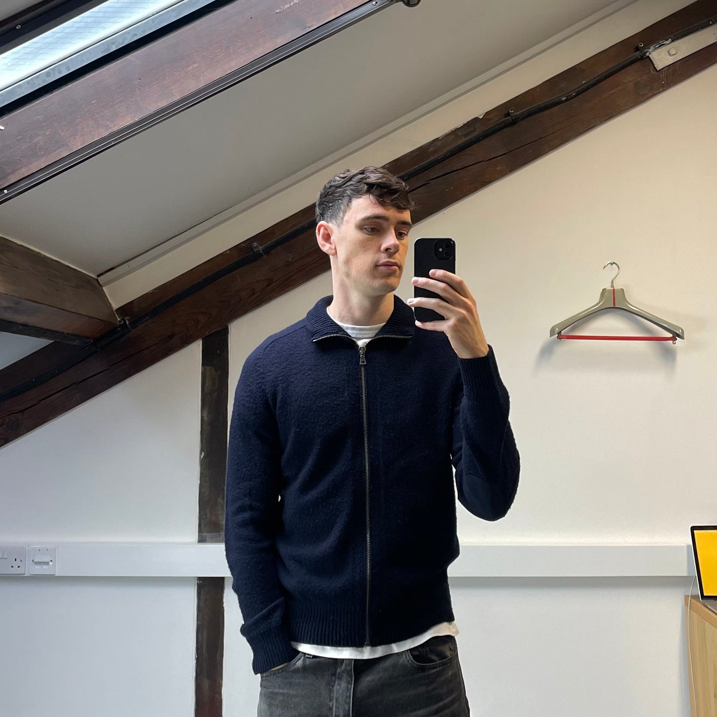 Prada Navy Cashmere Knit Zip-Through Jumper 2013