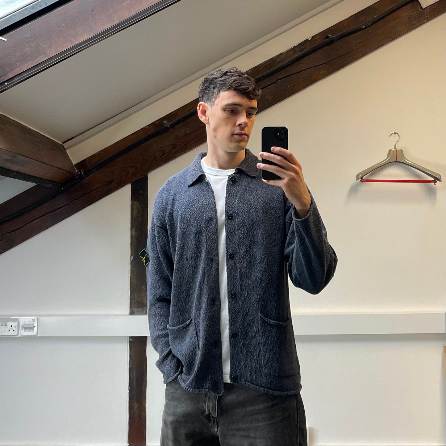 Stone Island Grey Chenille Knit Cardigan SS96