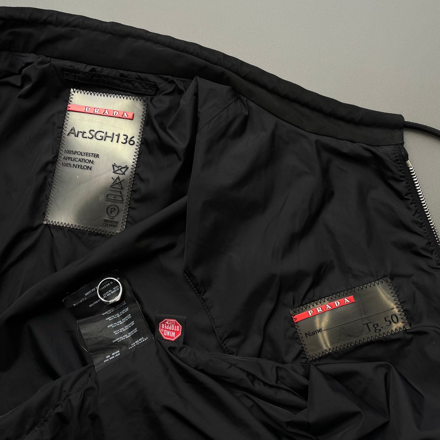 Prada Sport Black 2009 Windstopper Gilet Vest