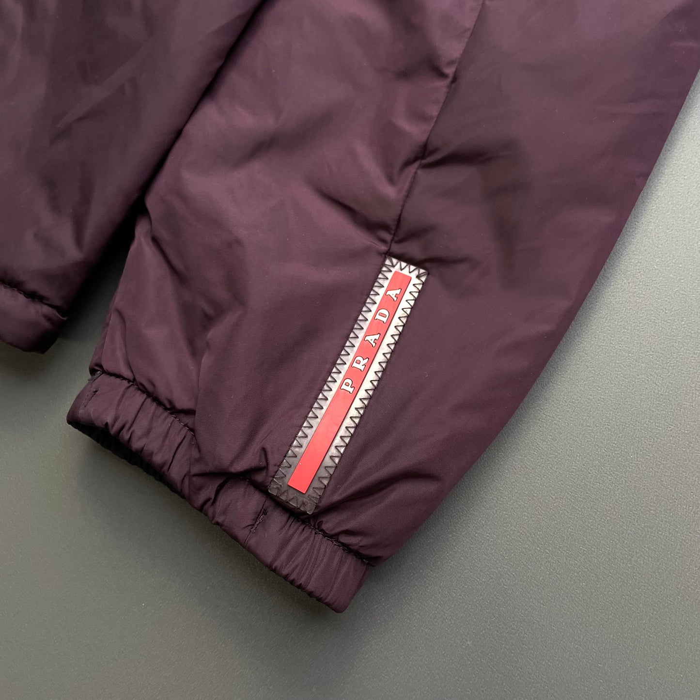 Prada Sport Navy & Burgundy 2013 Nylon Reversible Padded Hooded Jacket