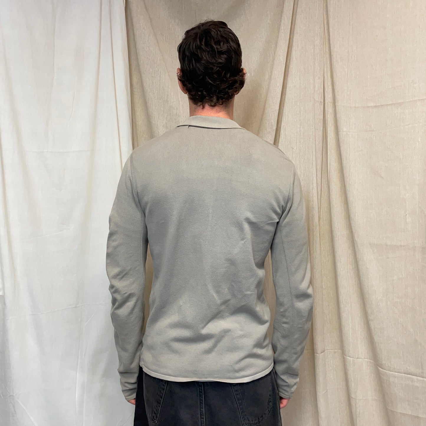 Prada Sport Grey 90s Cotton Knit Zip-Through Technical Cardigan Jumper
