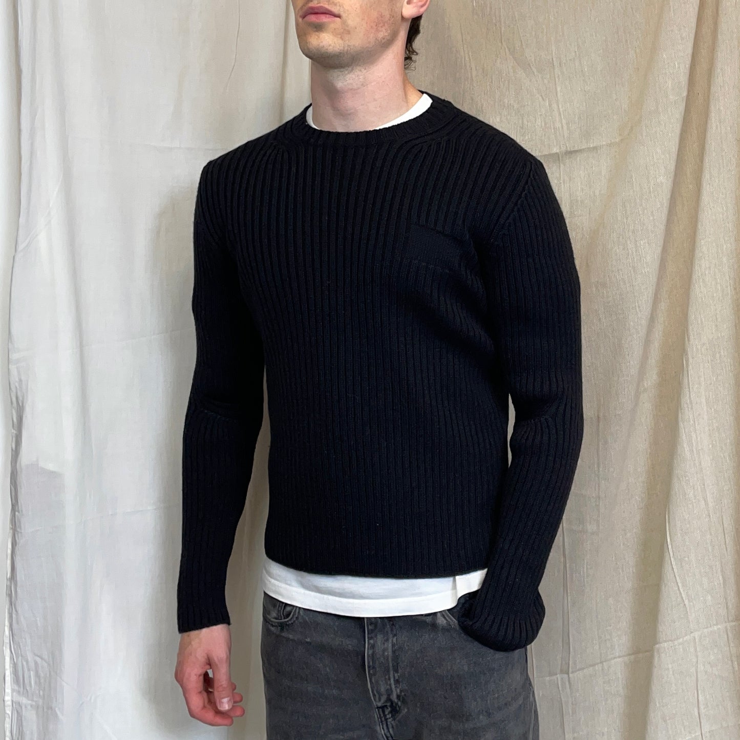 Prada Sport 00s Heavy Ribbed Wool Technical Knit Jumper