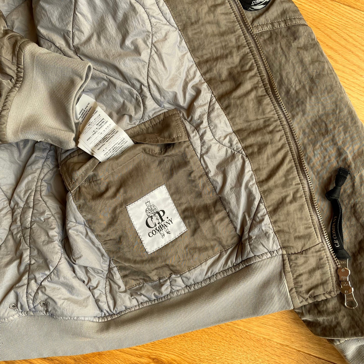 C.P. Company Nylon B Grey Shimmer Bomber Jacket