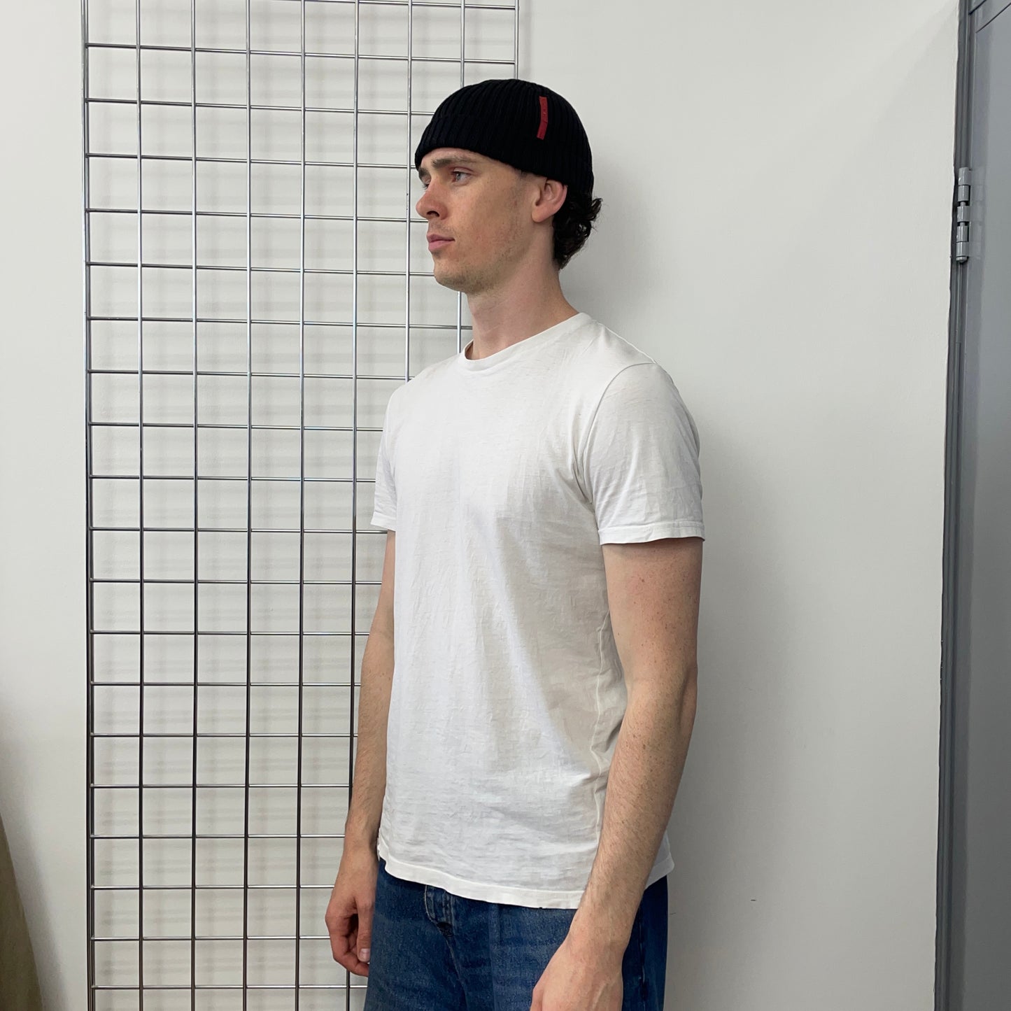 Prada Sport Black 00s Wool Ribbed Beanie