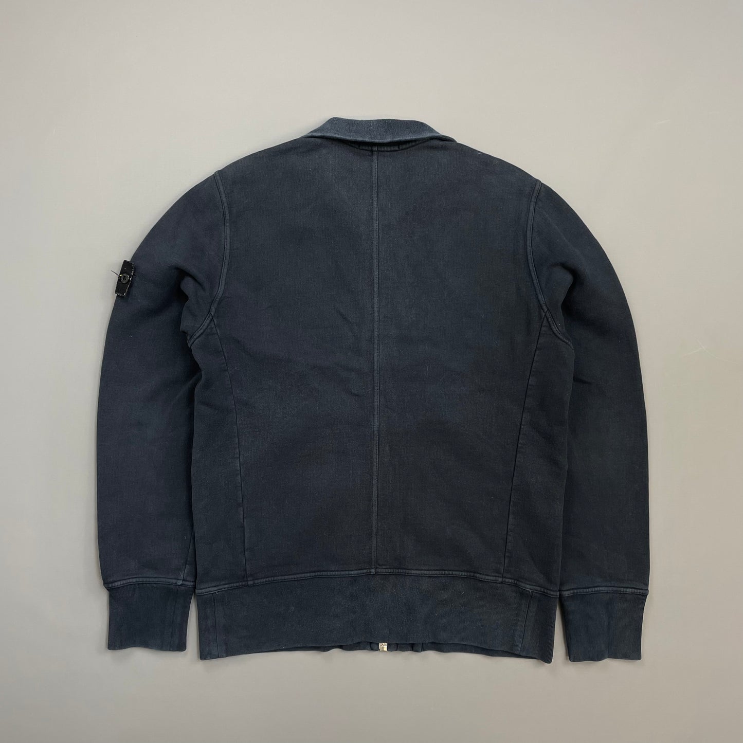 Stone Island Navy AW10 Textured Pockets Midweight Zip-Through Cotton Jacket