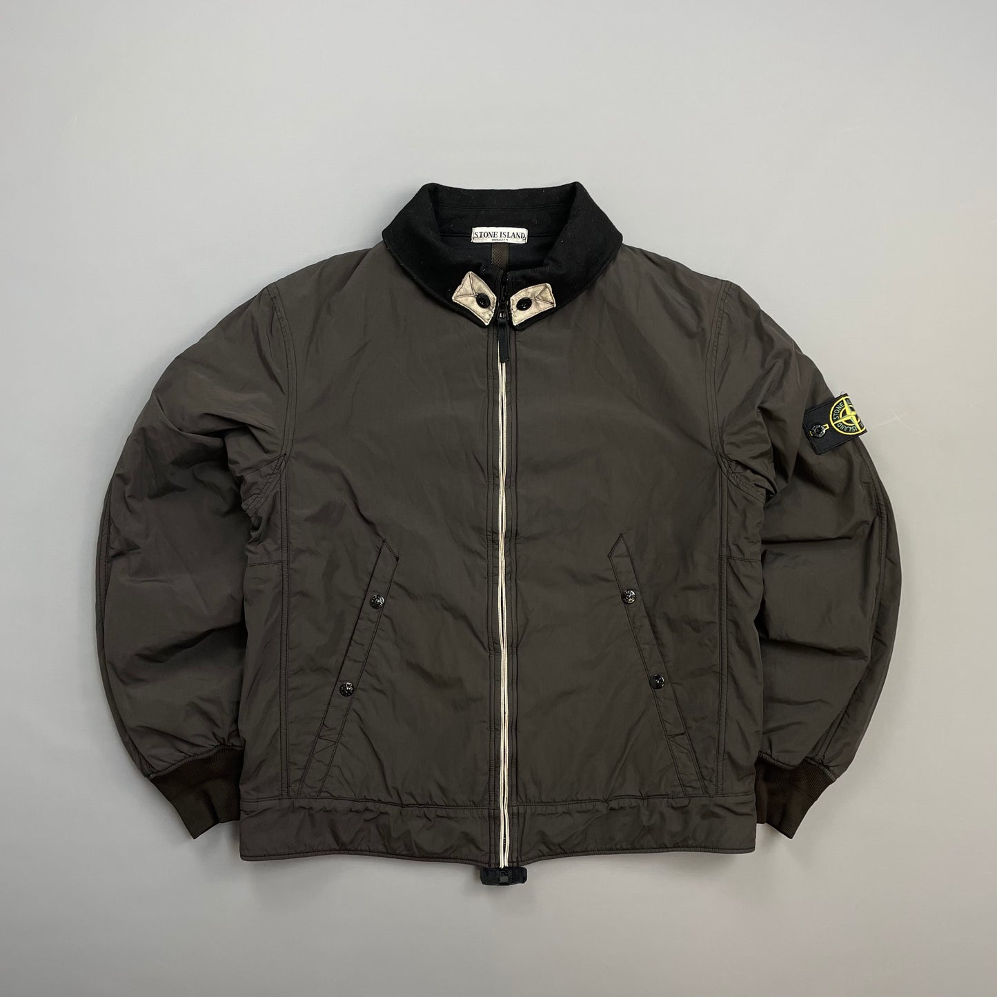 Stone Island Brown AW06 Coated Nylon-Cotton Lined Bomber Jacket