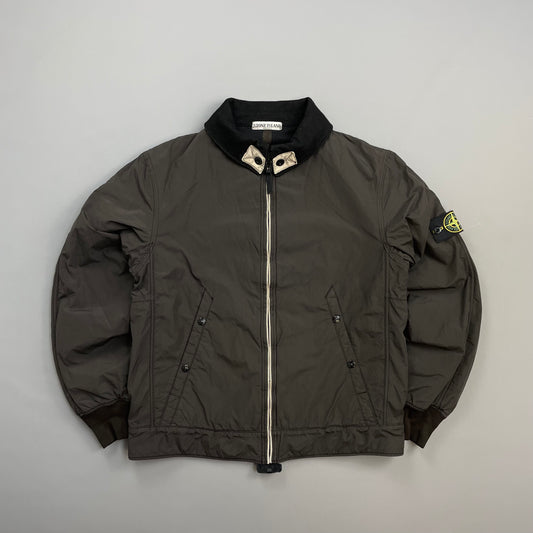 Stone Island Brown AW06 Coated Nylon-Cotton Lined Bomber Jacket