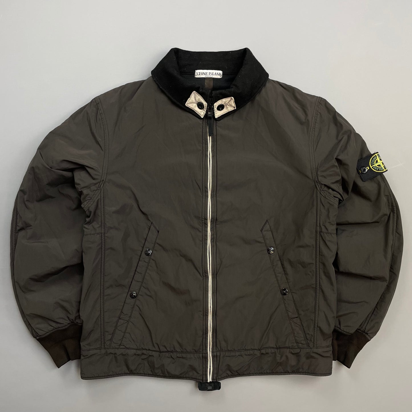 Stone Island Brown AW06 Coated Nylon-Cotton Lined Bomber Jacket