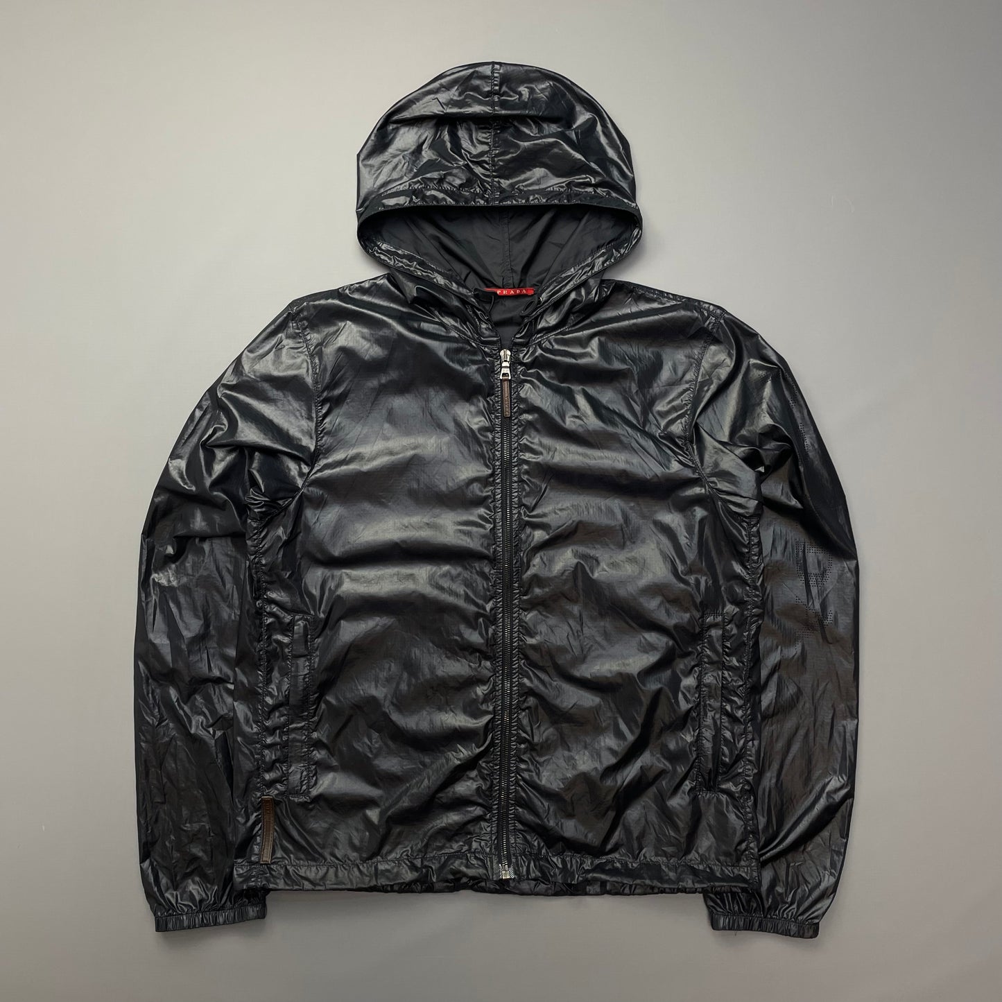 Prada Sport Deep Purple Nylon 2006 Lightweight Hooded Spellout Jacket