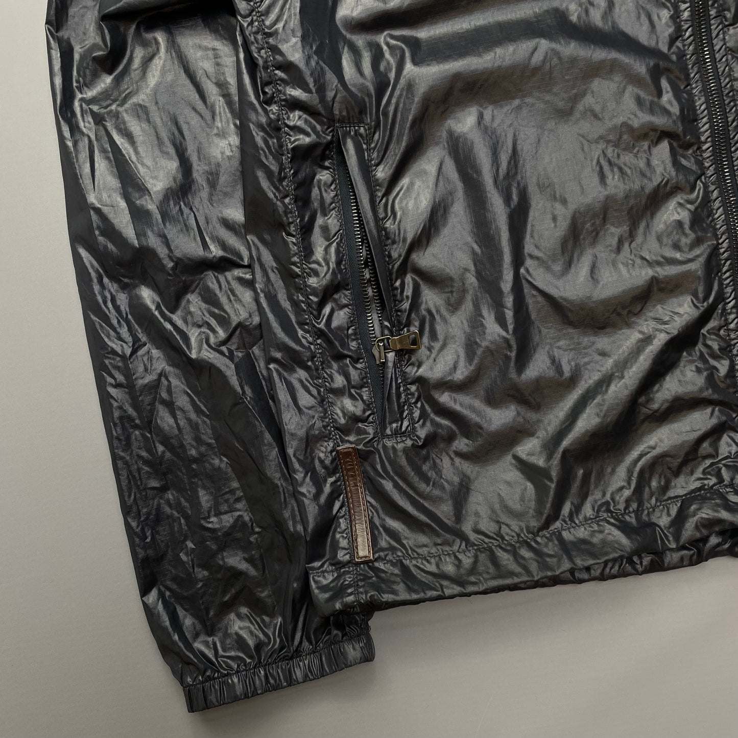 Prada Sport Deep Purple Nylon 2006 Lightweight Hooded Spellout Jacket