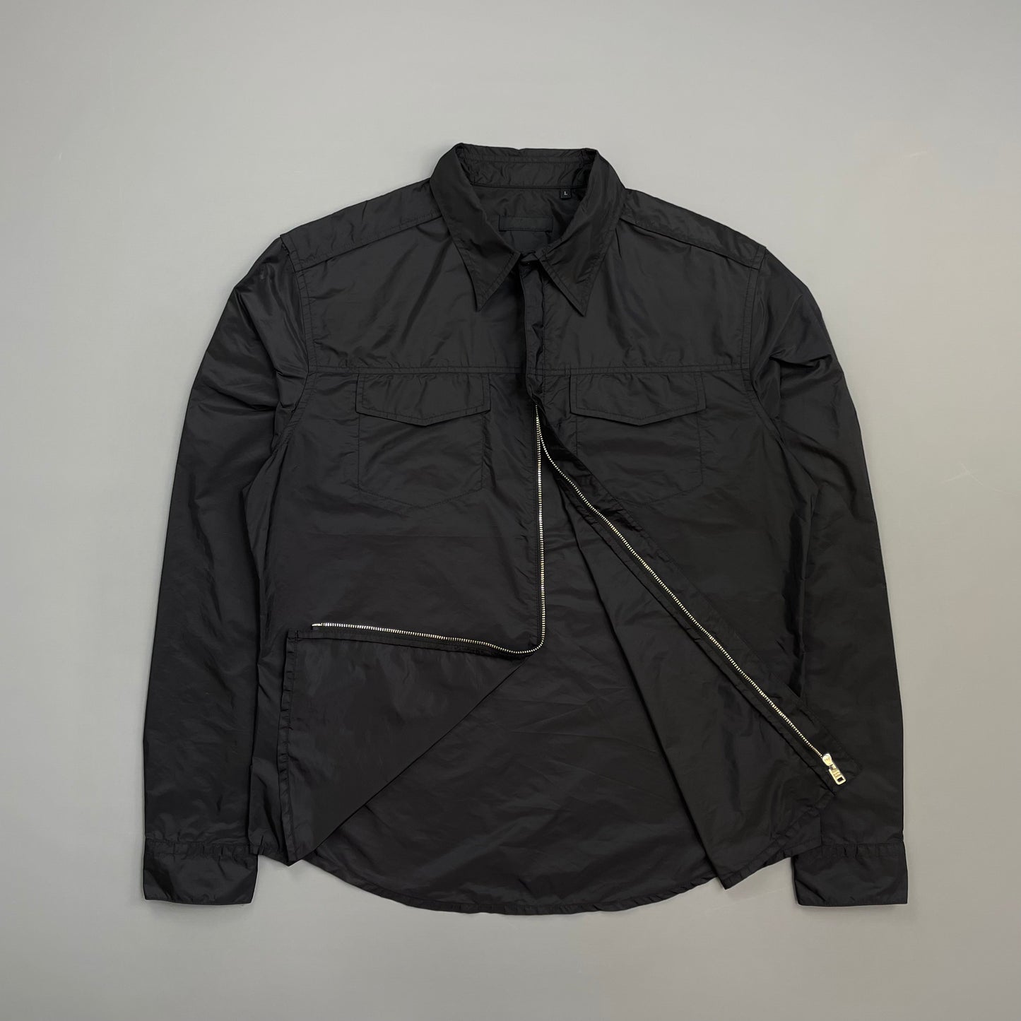 Prada Sport Black 2017 Lightweight Nylon Zip-Through Overshirt