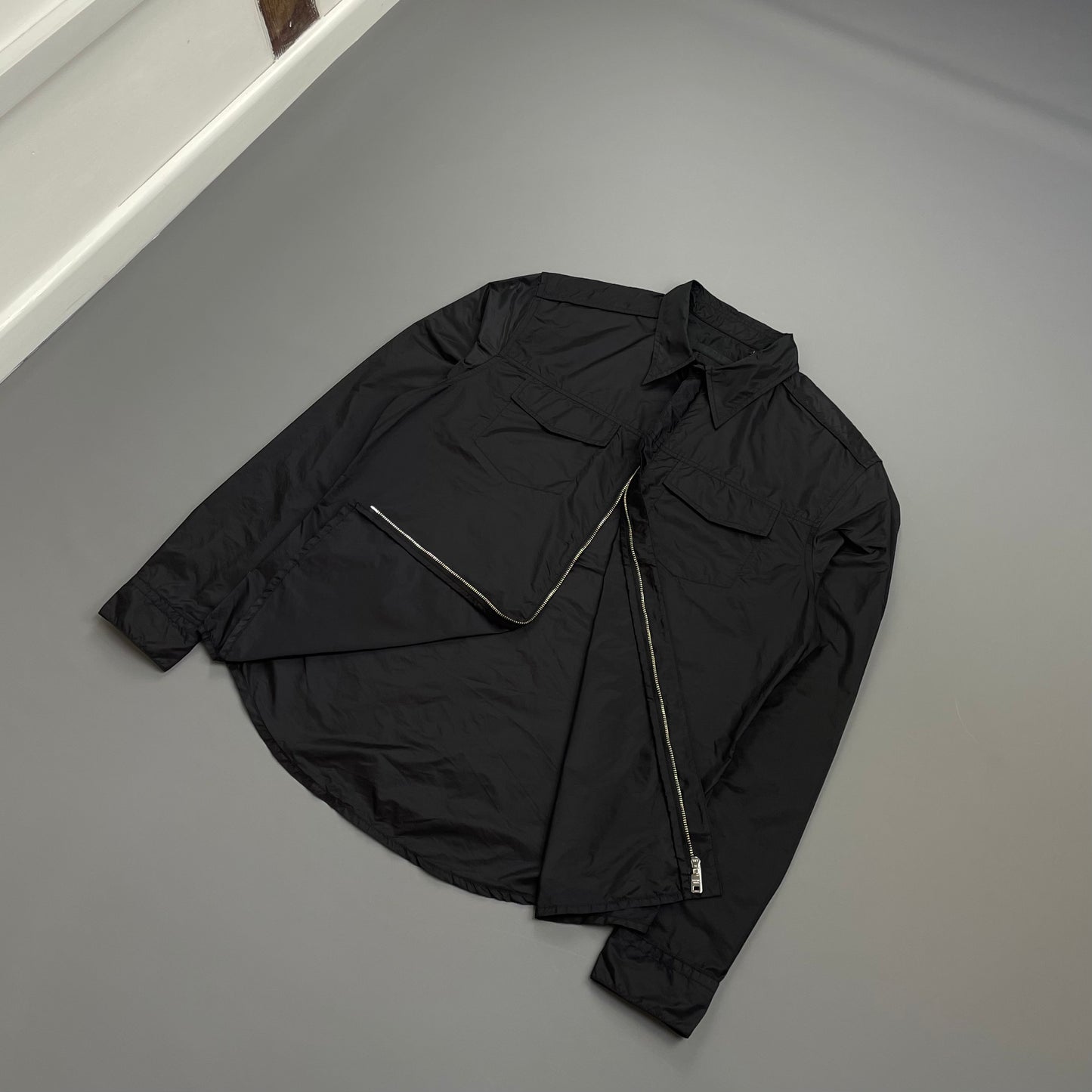 Prada Sport Black 2017 Lightweight Nylon Zip-Through Overshirt