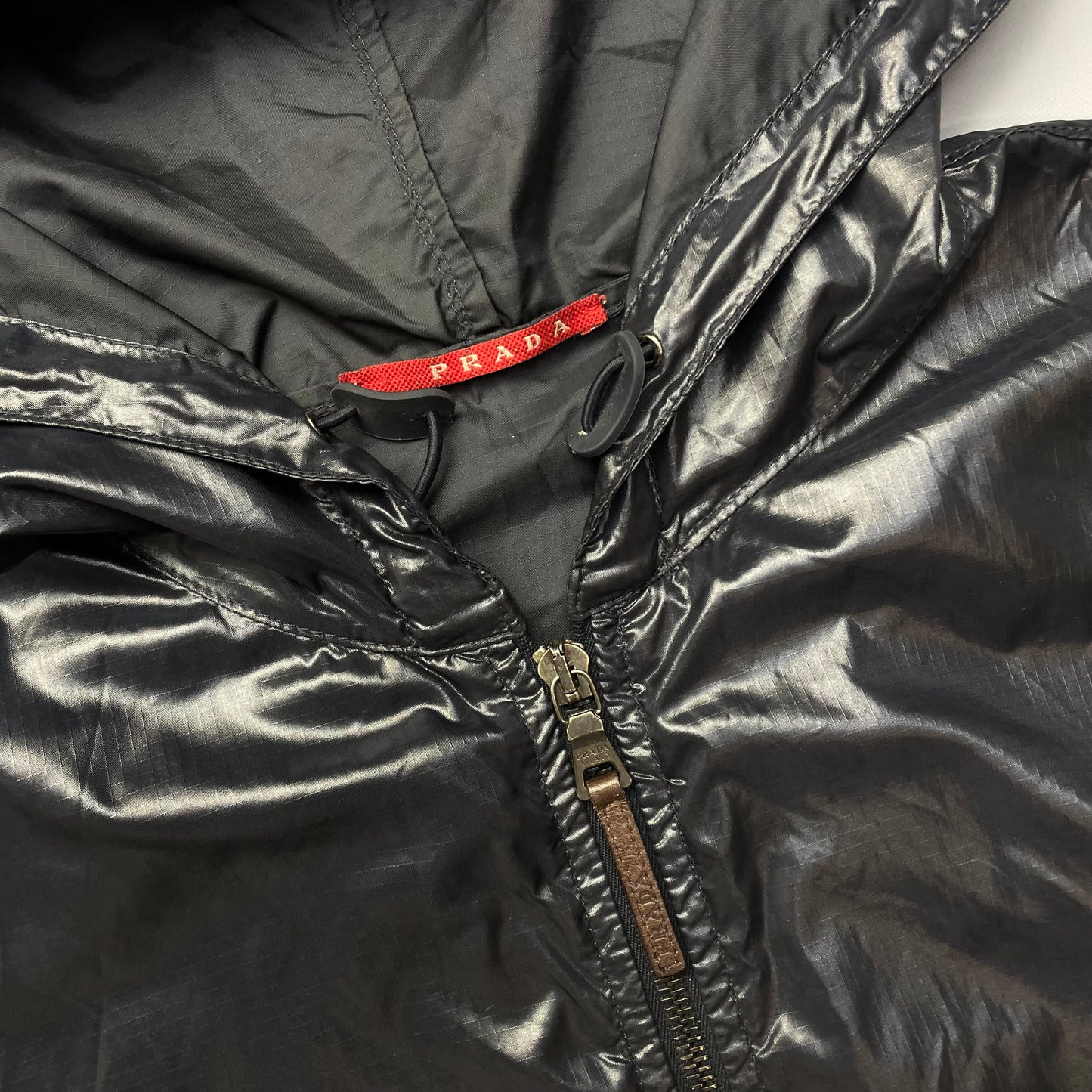 Prada Sport Deep Purple Nylon 2006 Lightweight Hooded Spellout Jacket