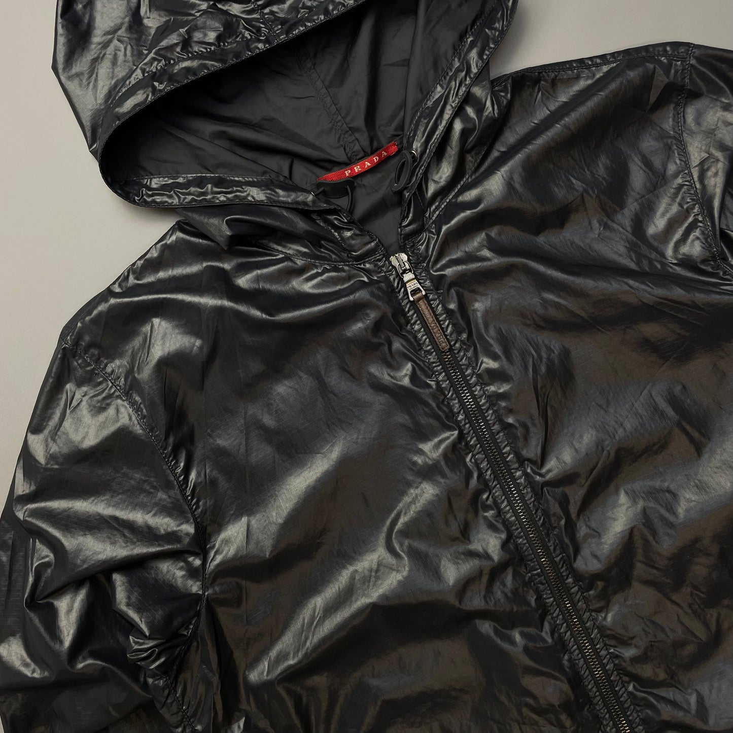 Prada Sport Deep Purple Nylon 2006 Lightweight Hooded Spellout Jacket