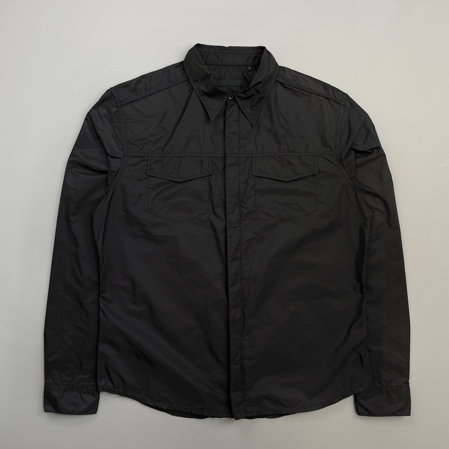 Prada Sport Black 2017 Lightweight Nylon Zip-Through Overshirt