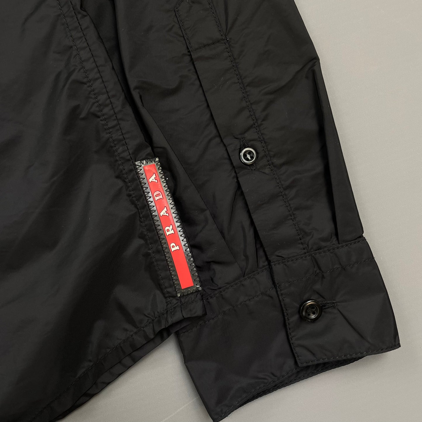 Prada Sport Black 2017 Lightweight Nylon Zip-Through Overshirt