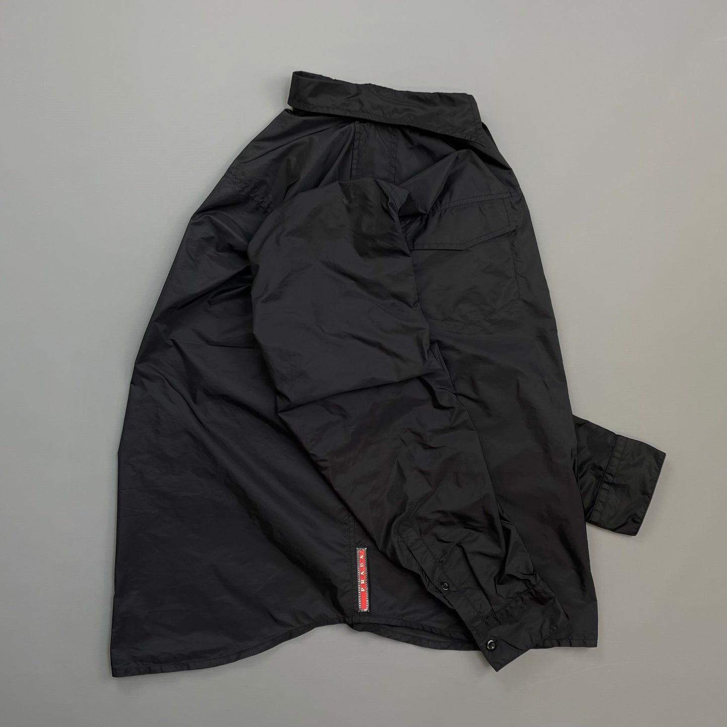 Prada Sport Black 2017 Lightweight Nylon Zip-Through Overshirt