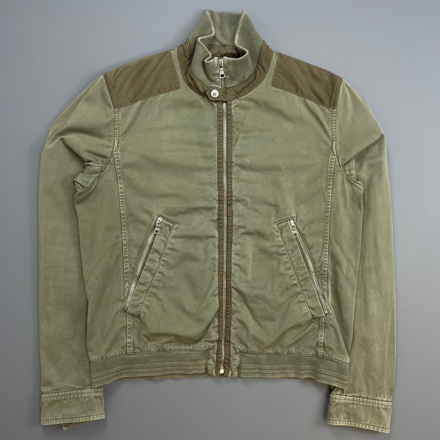 Prada Sport Khaki Green 00s Military Style Cotton Jacket