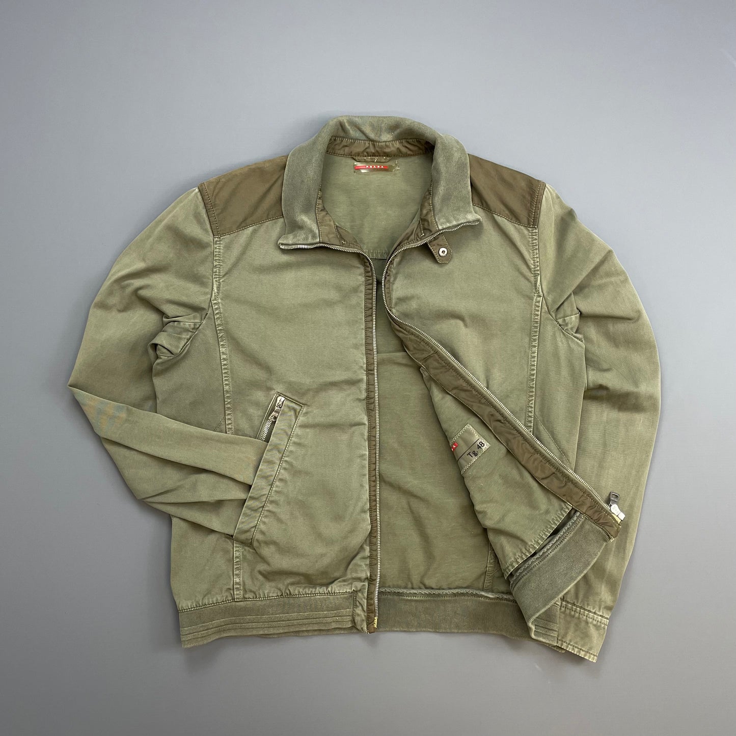 Prada Sport Khaki Green 00s Military Style Cotton Jacket