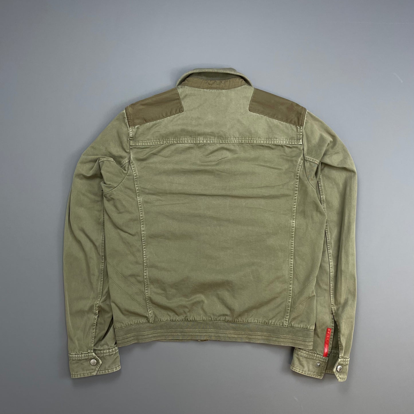 Prada Sport Khaki Green 00s Military Style Cotton Jacket