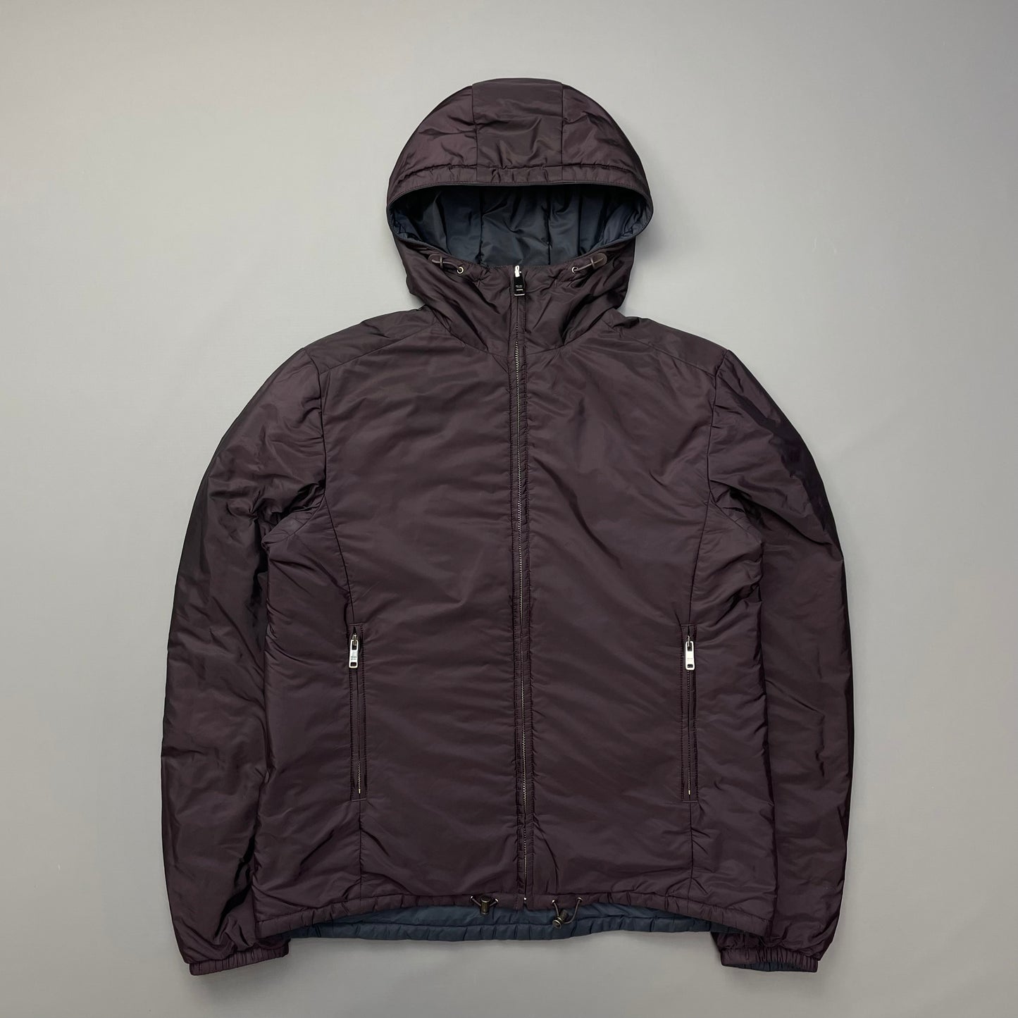 Prada Sport 2014 Burgundy/Navy Nylon Reversible Padded Hooded Jacket