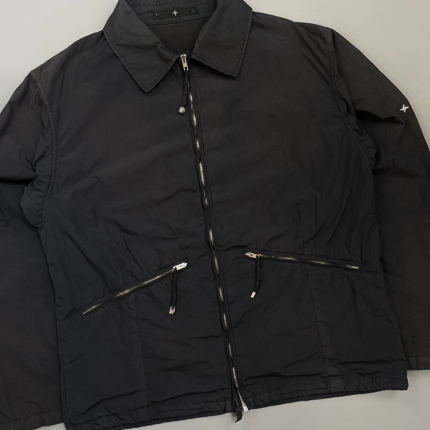 Stone Island Denims Black SS03 Nylon Zip-Through Harrington Jacket