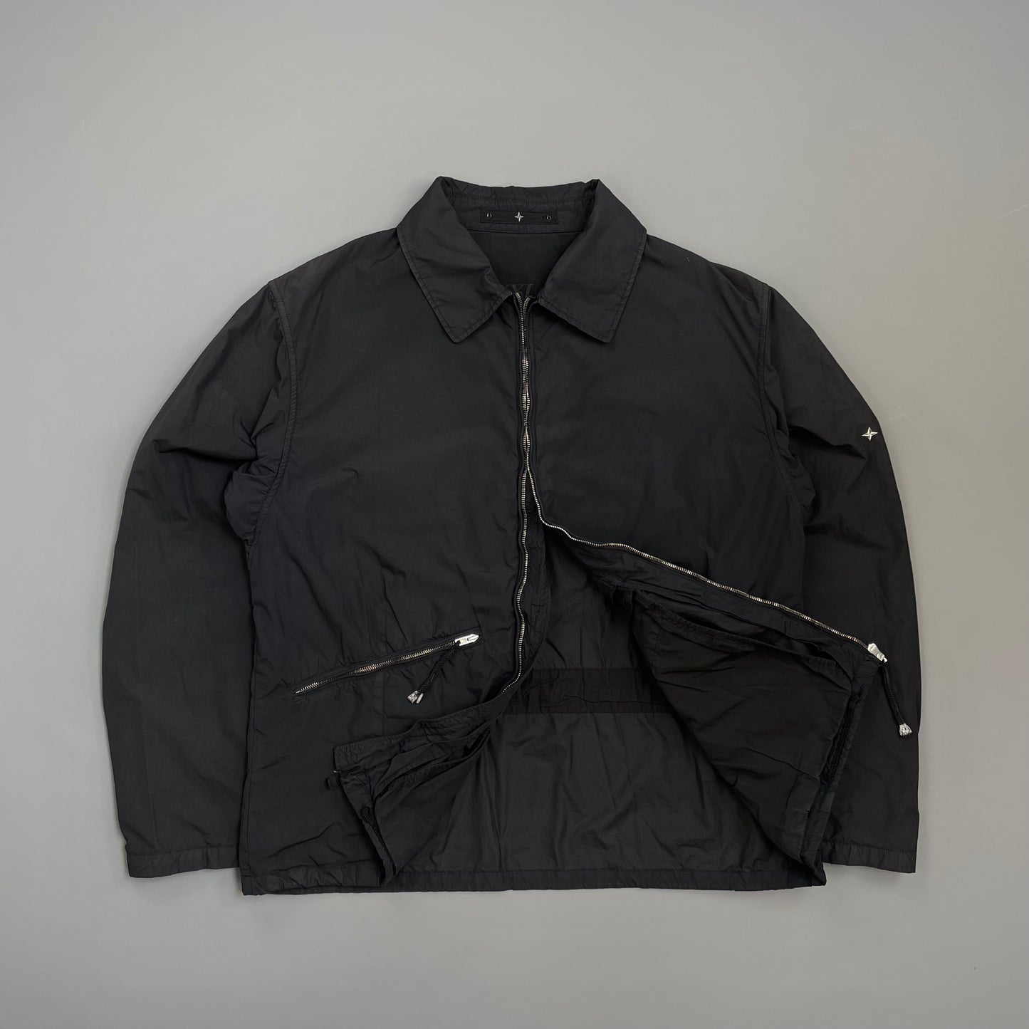 Stone Island Denims Black SS03 Nylon Zip-Through Harrington Jacket