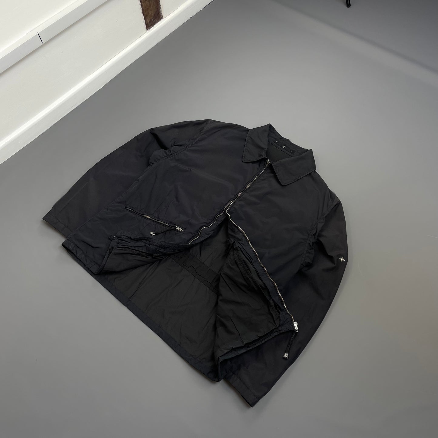Stone Island Denims Black SS03 Nylon Zip-Through Harrington Jacket