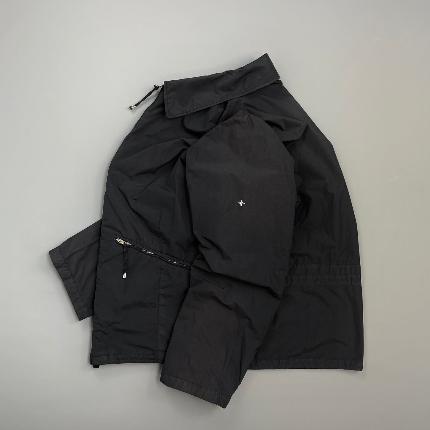Stone Island Denims Black SS03 Nylon Zip-Through Harrington Jacket