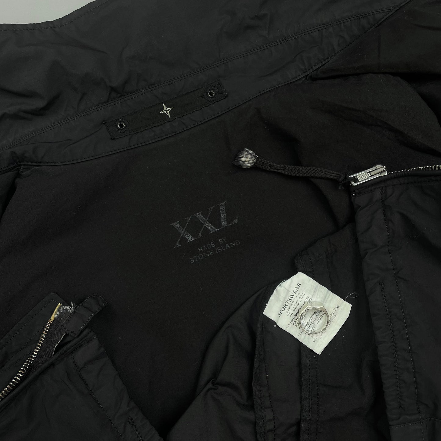 Stone Island Denims Black SS03 Nylon Zip-Through Harrington Jacket