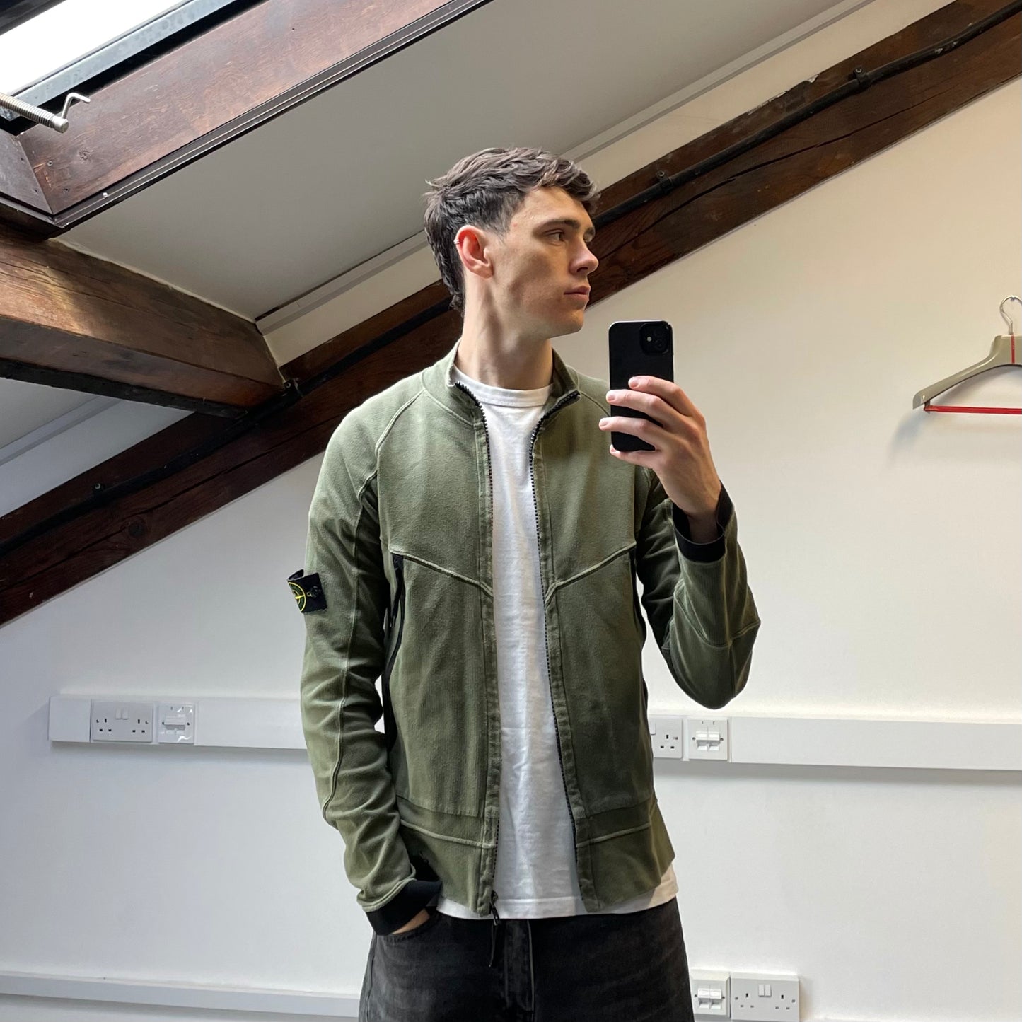 Stone Island Green SS06 Lightweight Cotton Zip-Through Jacket