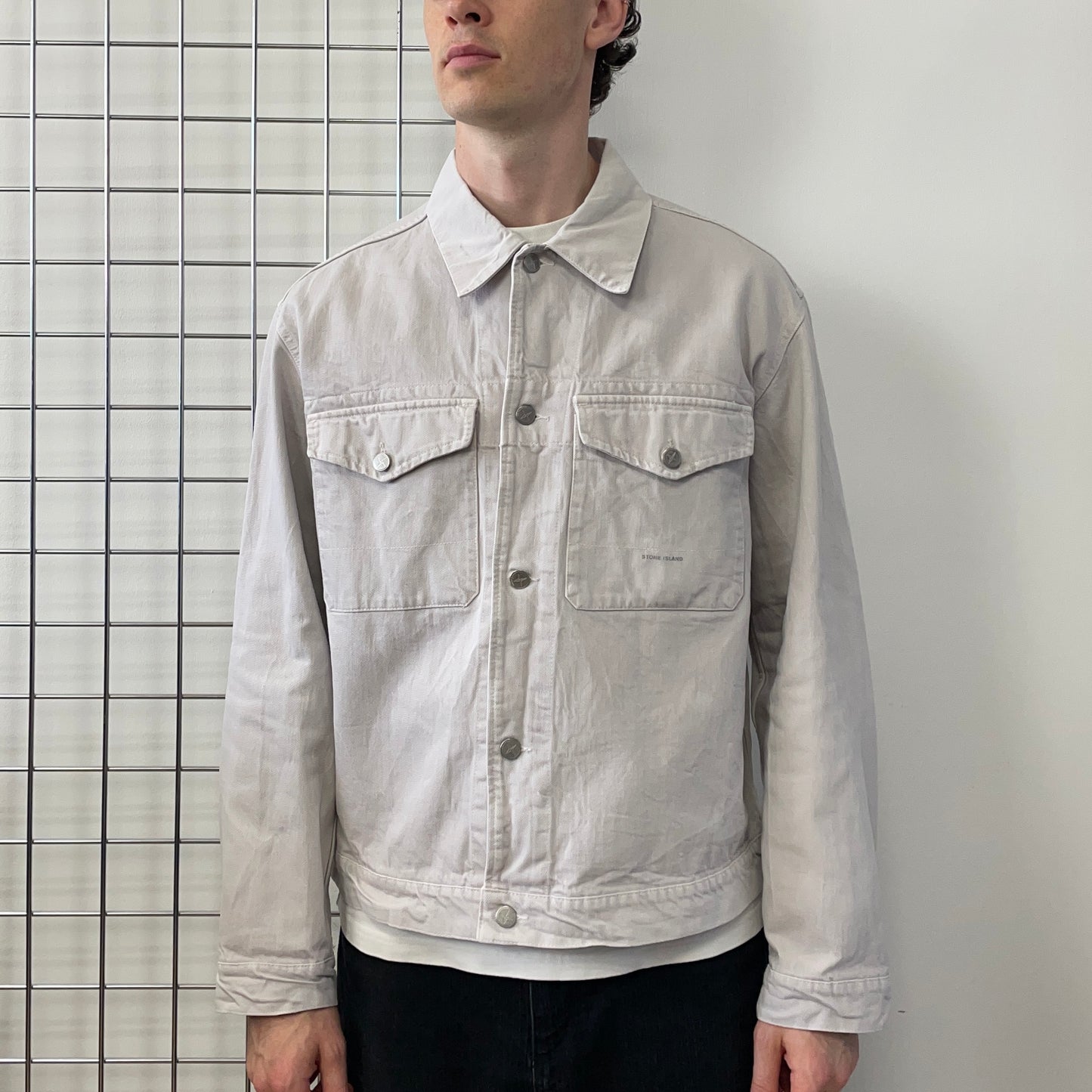 Stone Island Denims Grey 00s Denim Trucker Jacket