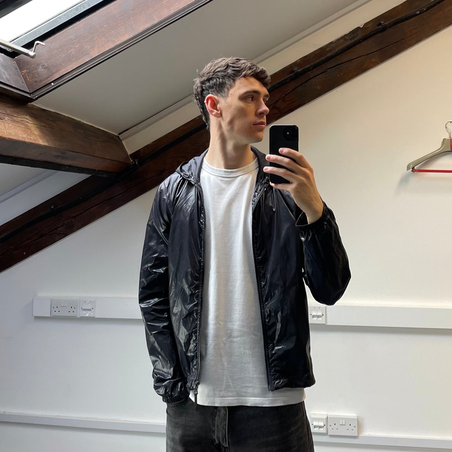 Prada Sport Deep Purple Nylon 2006 Lightweight Hooded Spellout Jacket