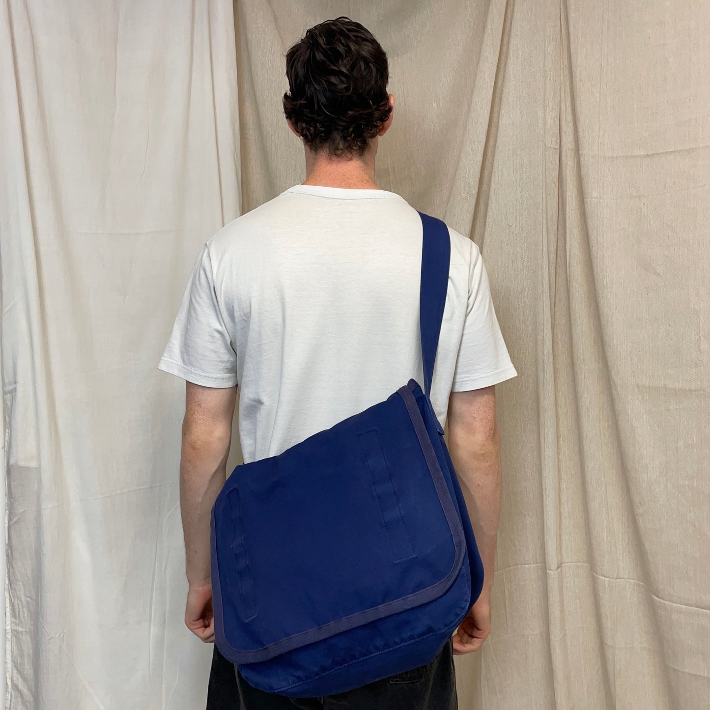 Comme Des Garçons Shirt Blue Cotton Sling Messenger Satchel Bag