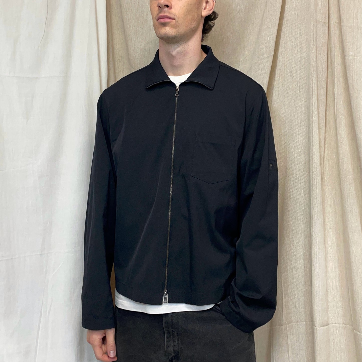 Prada Sport Navy 00s Lightweight Adjustable Sleeve Harrington Jacket