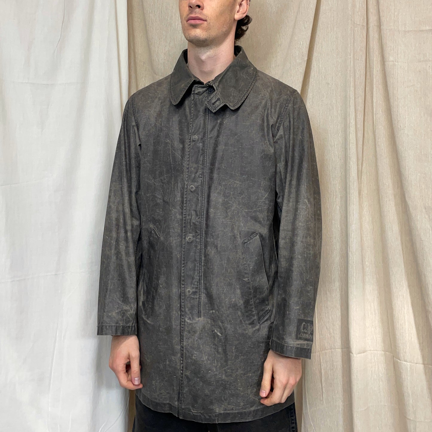 C.P. Company Khaki AW02 Coated Cotton Trench Overcoat