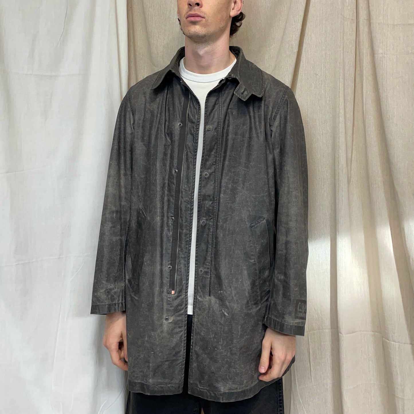 C.P. Company Khaki AW02 Coated Cotton Trench Overcoat