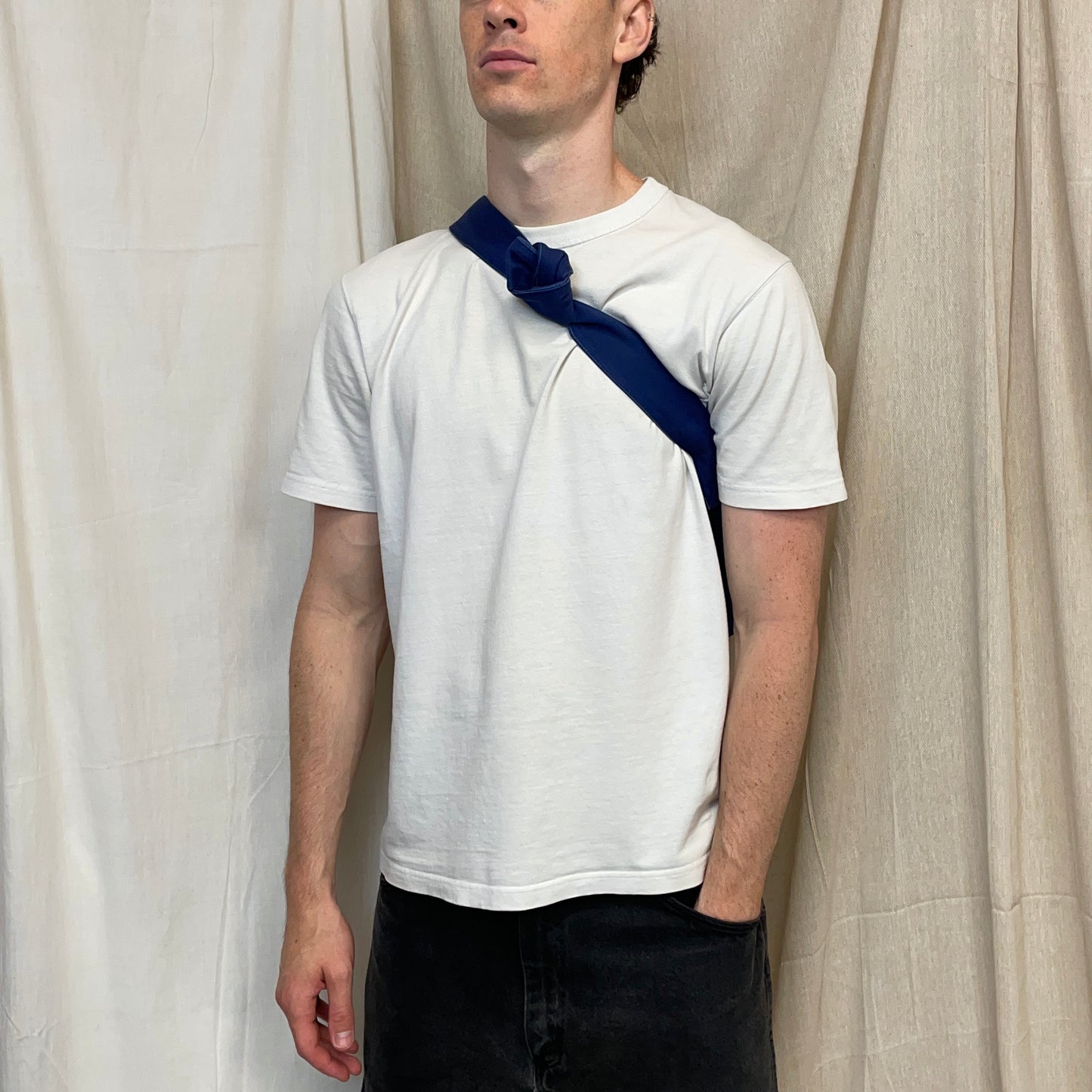 Comme Des Garçons Shirt Blue Cotton Sling Messenger Satchel Bag
