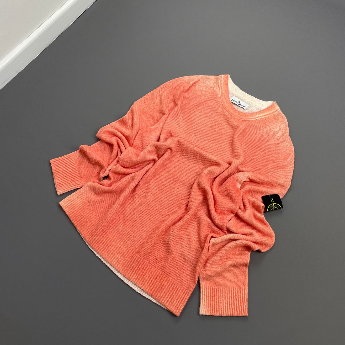 Stone Island Peach Gradient SS20 Lightweight Knit Crewneck Jumper
