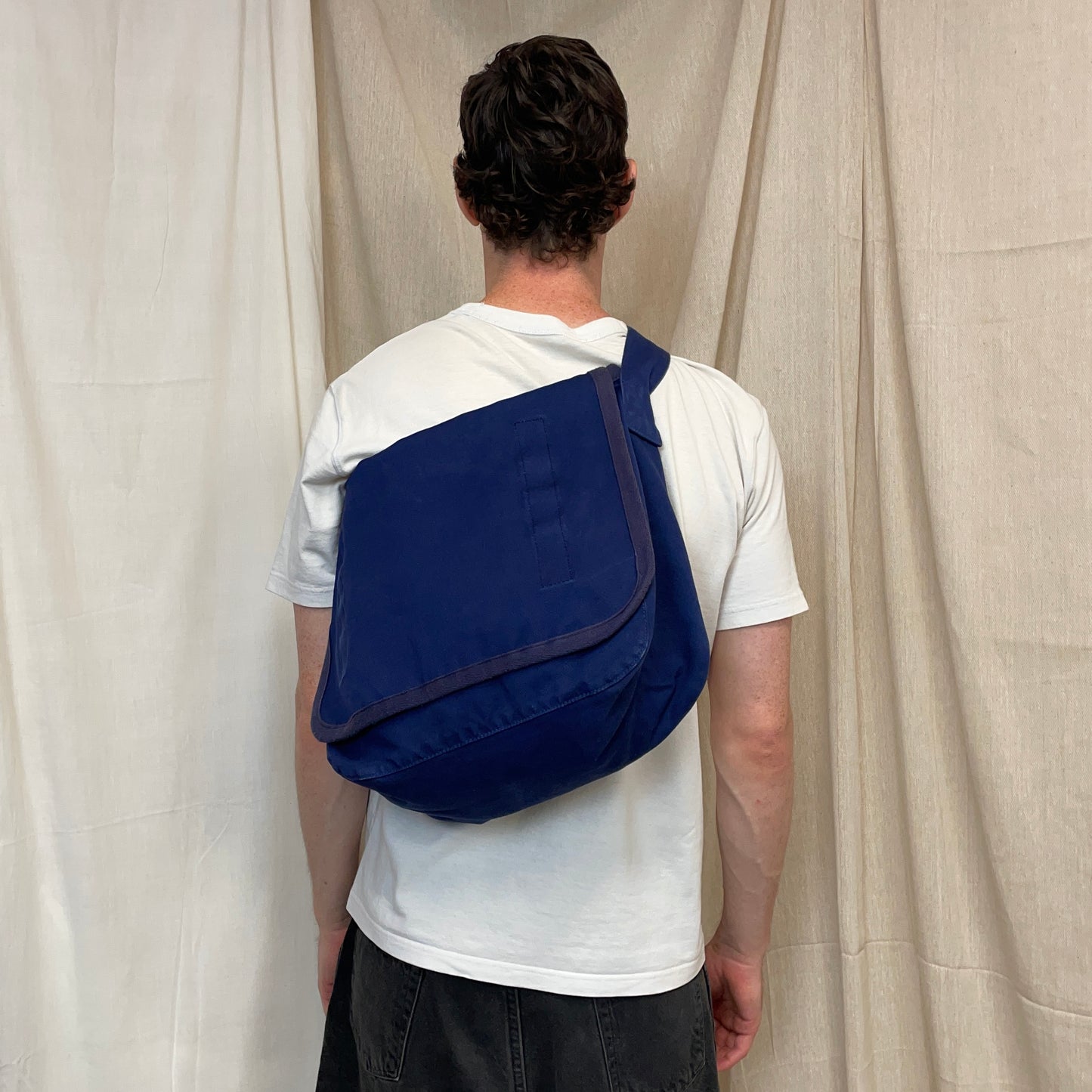 Comme Des Garçons Shirt Blue Cotton Sling Messenger Satchel Bag