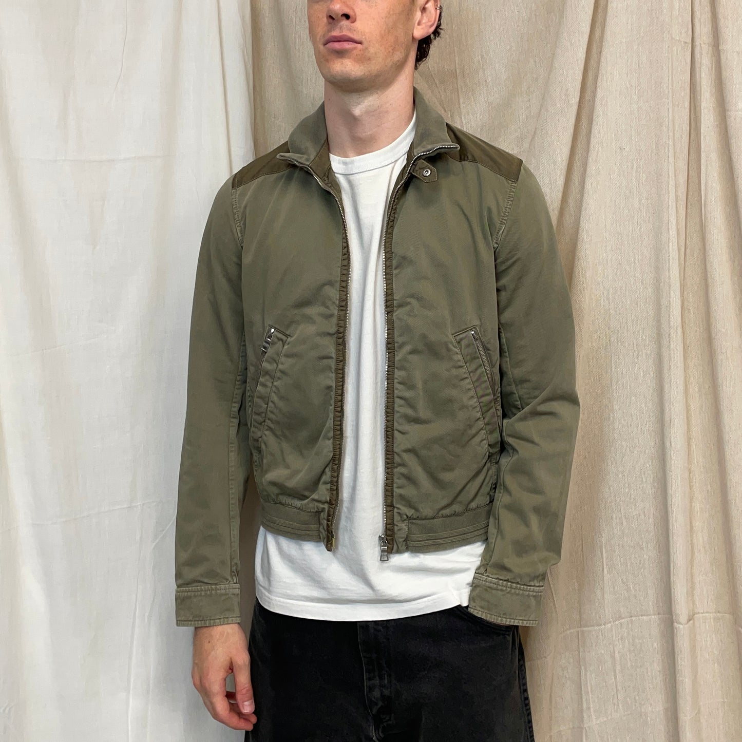 Prada Sport Khaki Green 00s Military Style Cotton Jacket