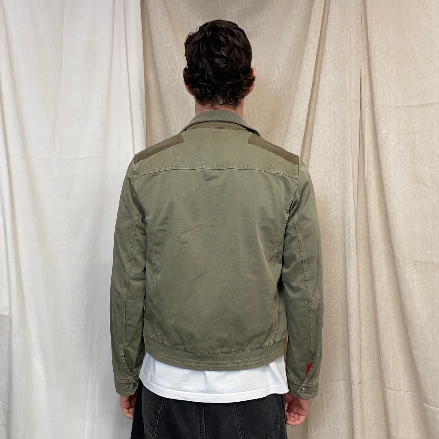Prada Sport Khaki Green 00s Military Style Cotton Jacket