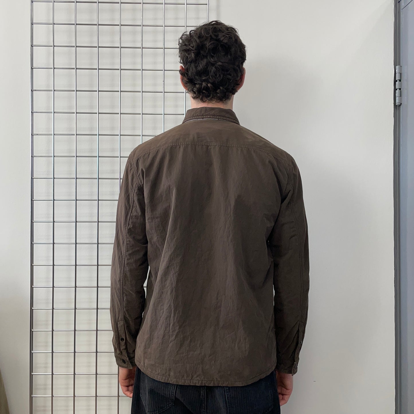 Stone Island Brown 00s Lined Spellout Overshirt