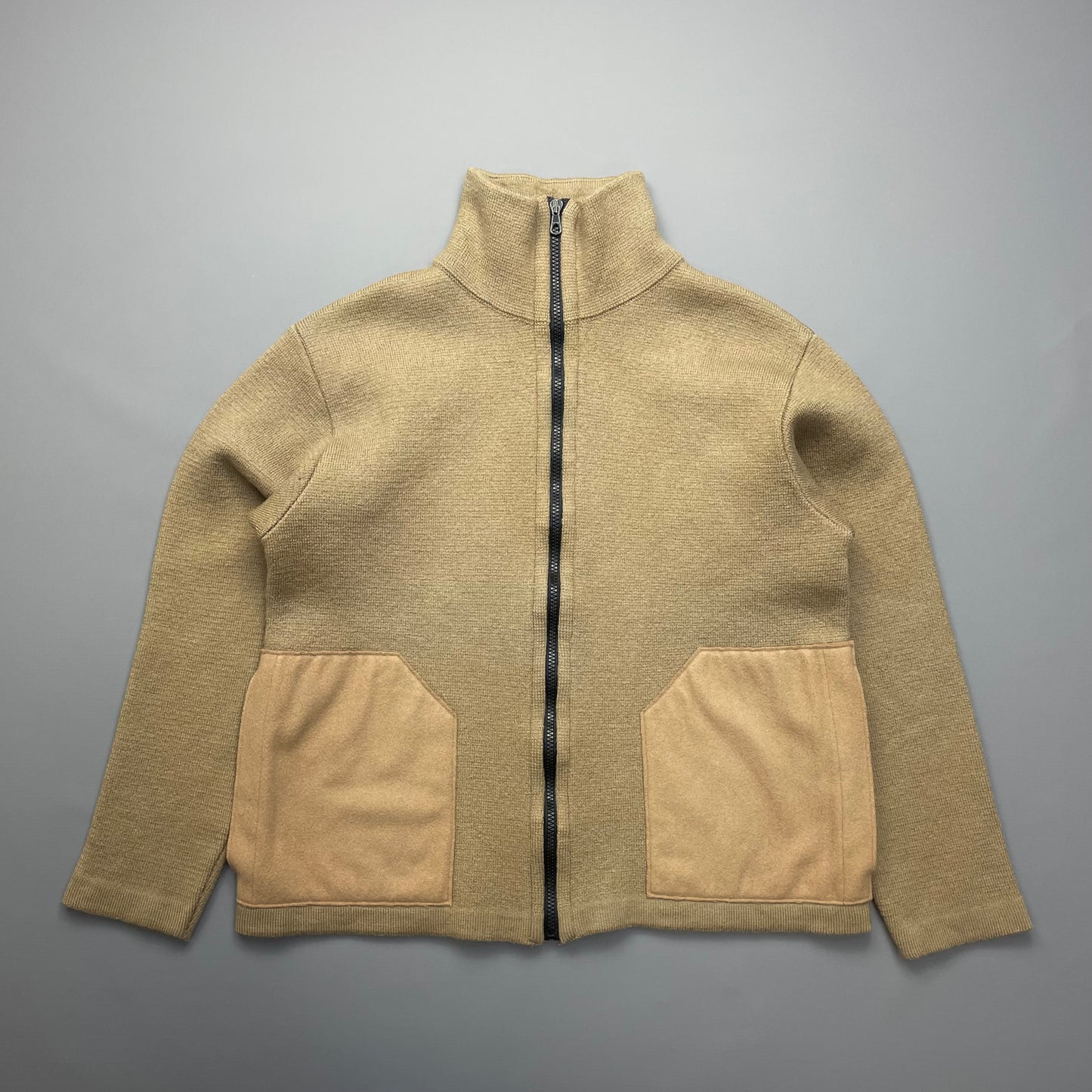 C.P. Company Beige Wool Knit Zip-Through Jacket AW01