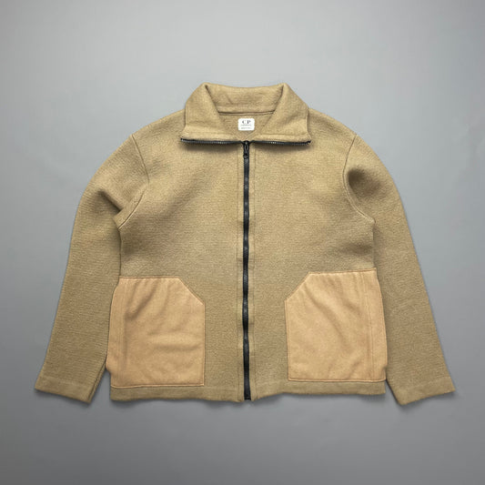 C.P. Company Beige Wool Knit Zip-Through Jacket AW01