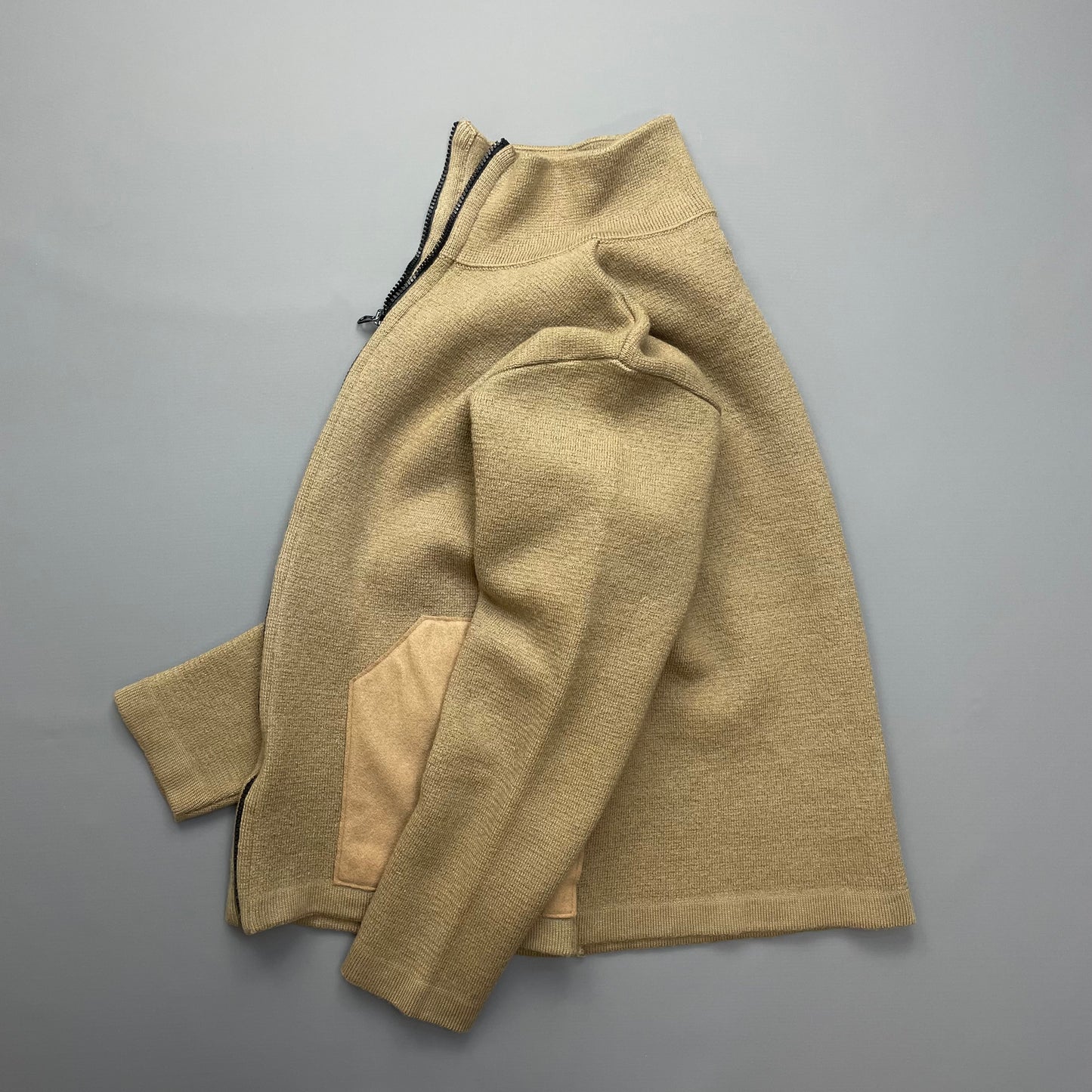 C.P. Company Beige Wool Knit Zip-Through Jacket AW01