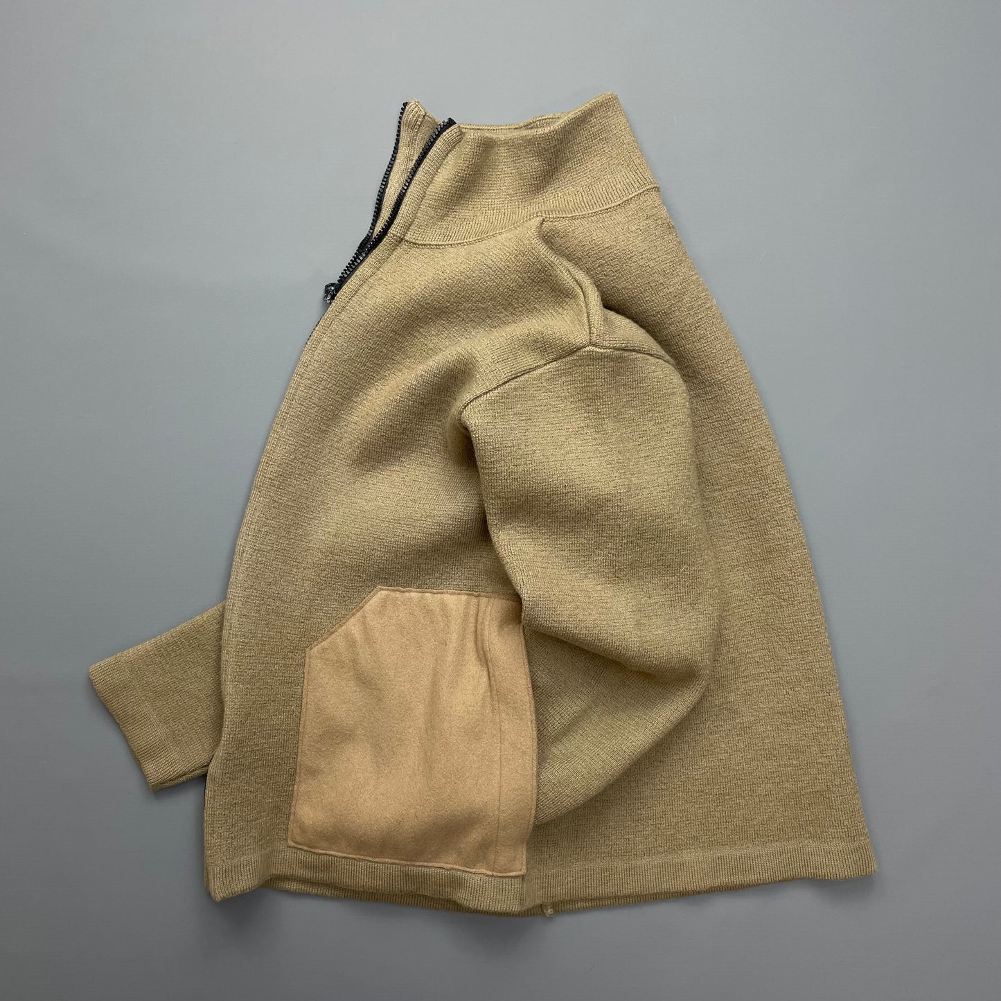 C.P. Company Beige Wool Knit Zip-Through Jacket AW01