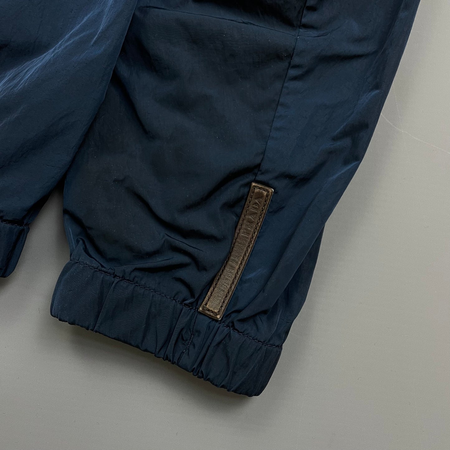 Prada Sport Navy 00s Nylon Linea Rossa Lightweight Racing Biker Jacket